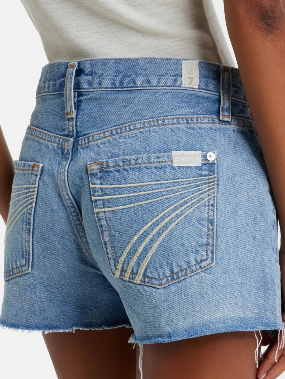 🩵☀️DOJO SEVEN FOR ALL MAN KIND Light Wash Denim Cutoff Shorts! SZ 32